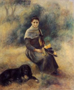 Pierre Auguste Renoir : Young Girl with a Dog